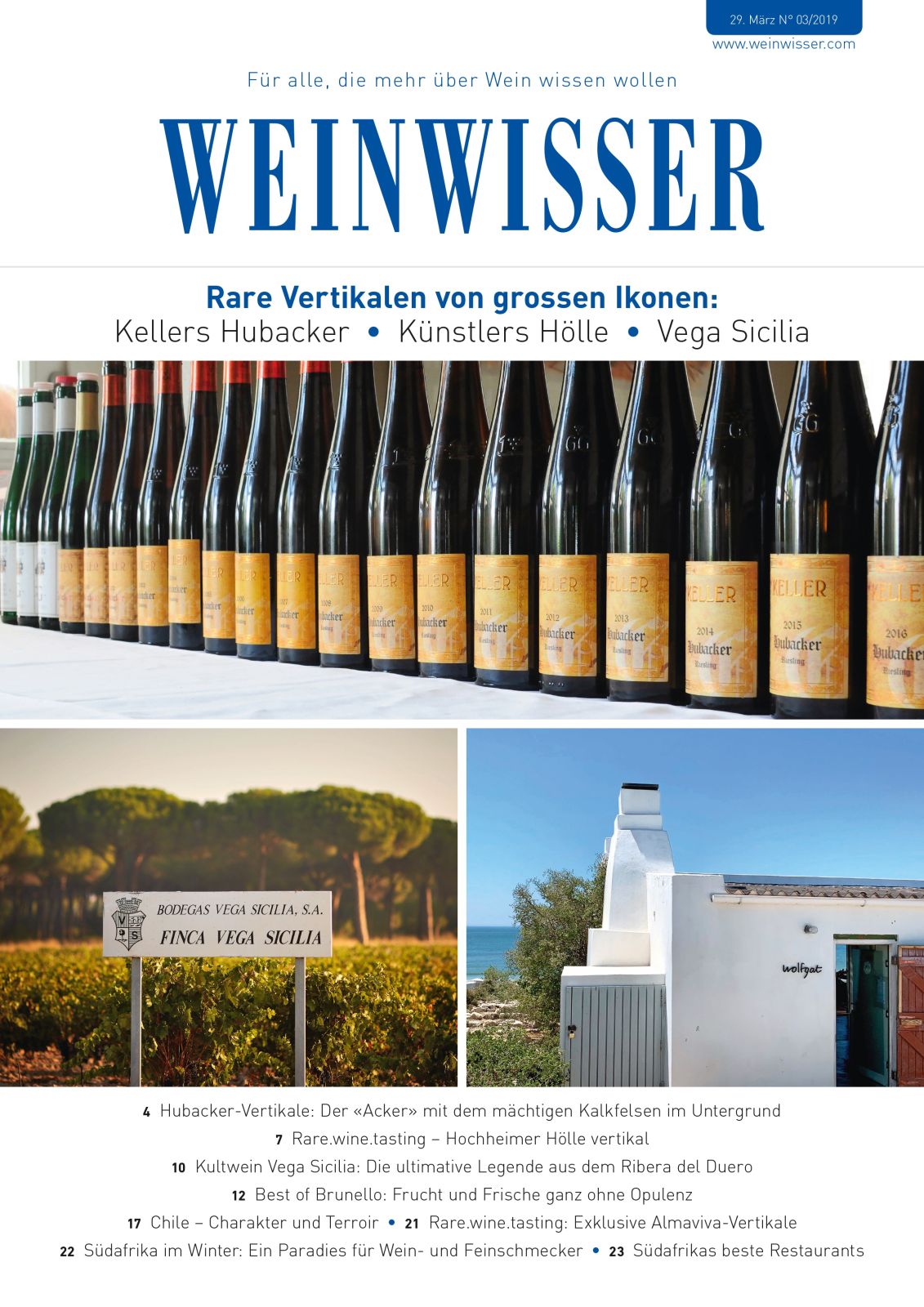 grossen WW Unico, Vega - Hölle, Editorial WEINWISSER Vertikalen (Hubacker, Rare Ikonen von 03/19: Almaviva) Sicilia